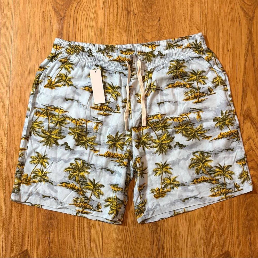 Tropical Palm Print Swim Shorts